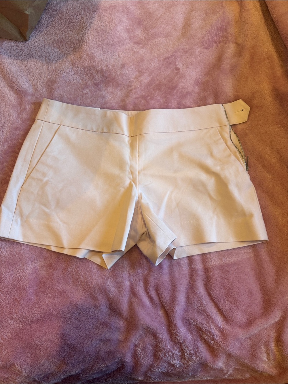 Calvin Klein Cream High-Waist Tailored Shorts